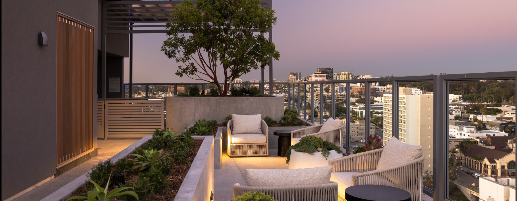 Rooftop Seating with Skyline Views