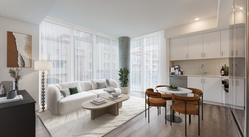 spacious living kitchen area