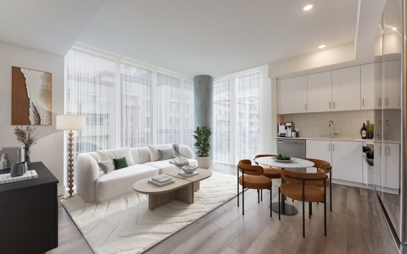 spacious living kitchen area